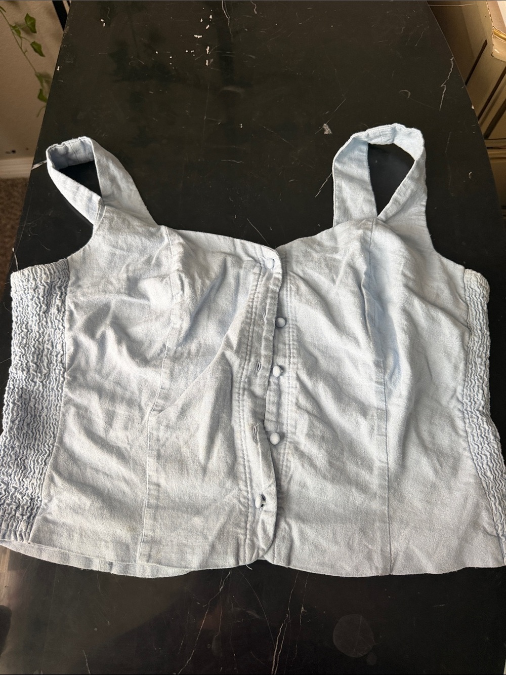 Old Navy Pale Blue Button-Front Tank Top